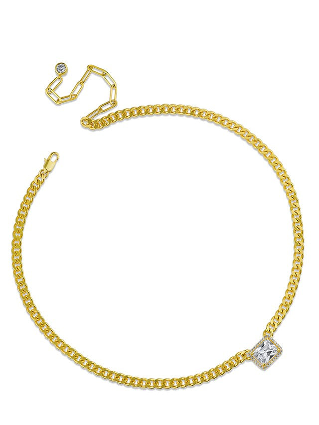 Emerald Cut Chain Necklace