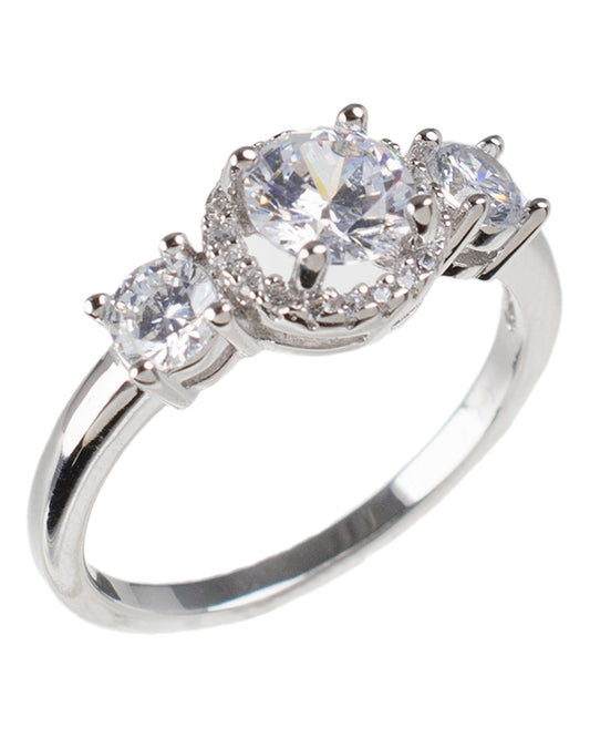 Round CZ Sided RIng
